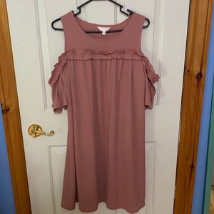 NWOT Pink colored cold shoulder dress